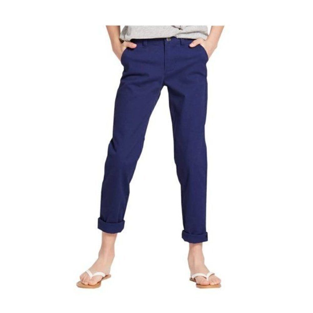COPY - Cat & Jack Girls Skinny Adjustable Waist Twill Pants Navy Multiple Sizes…